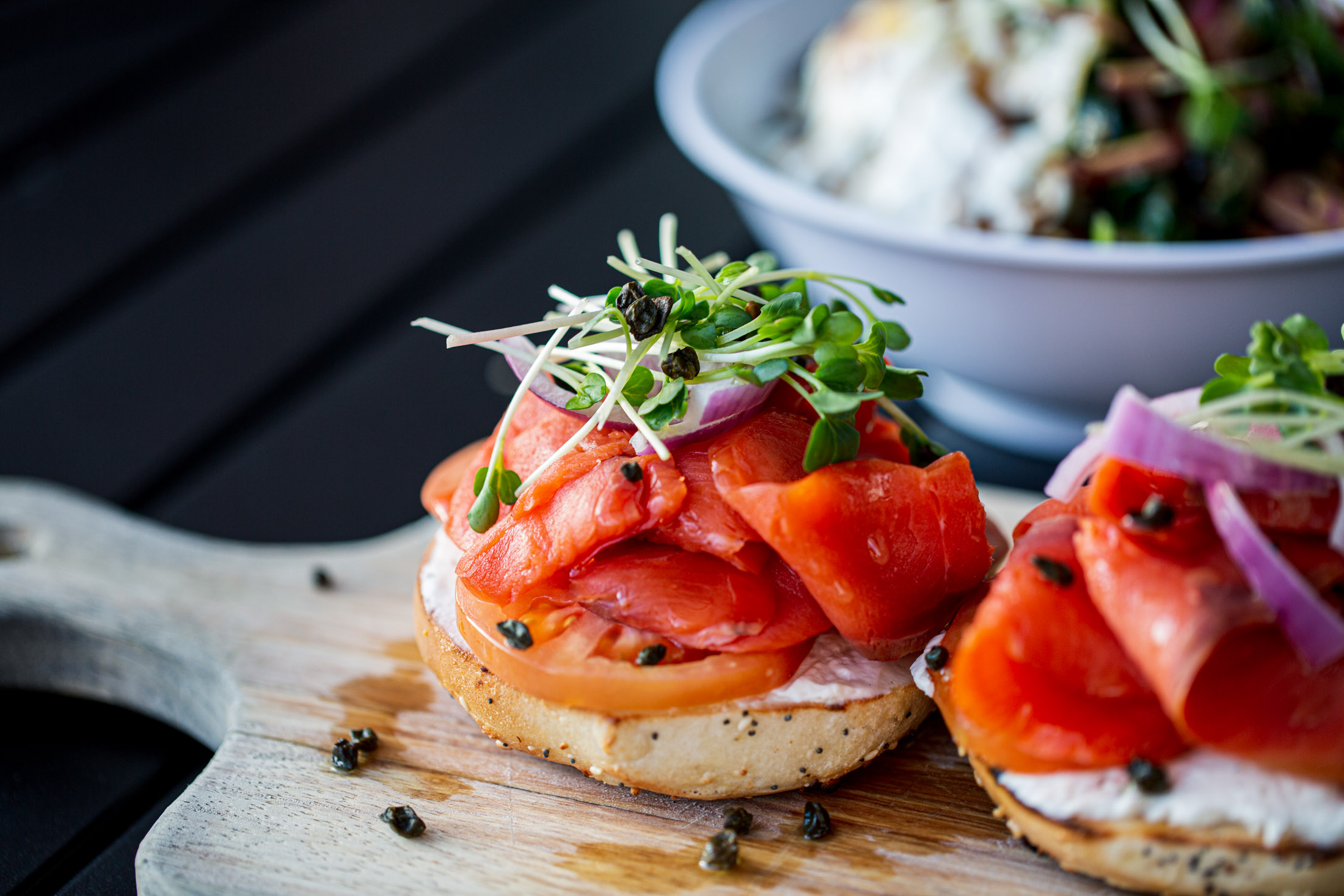 Lox and bagels at Mugs Coffee in Fort Collins, Colorado - John Robson Photography